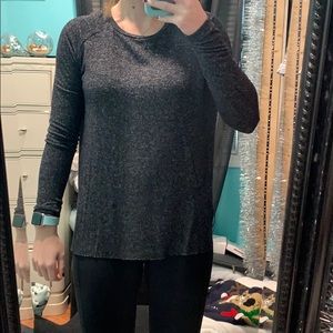 Black American eagle high low long sleeve